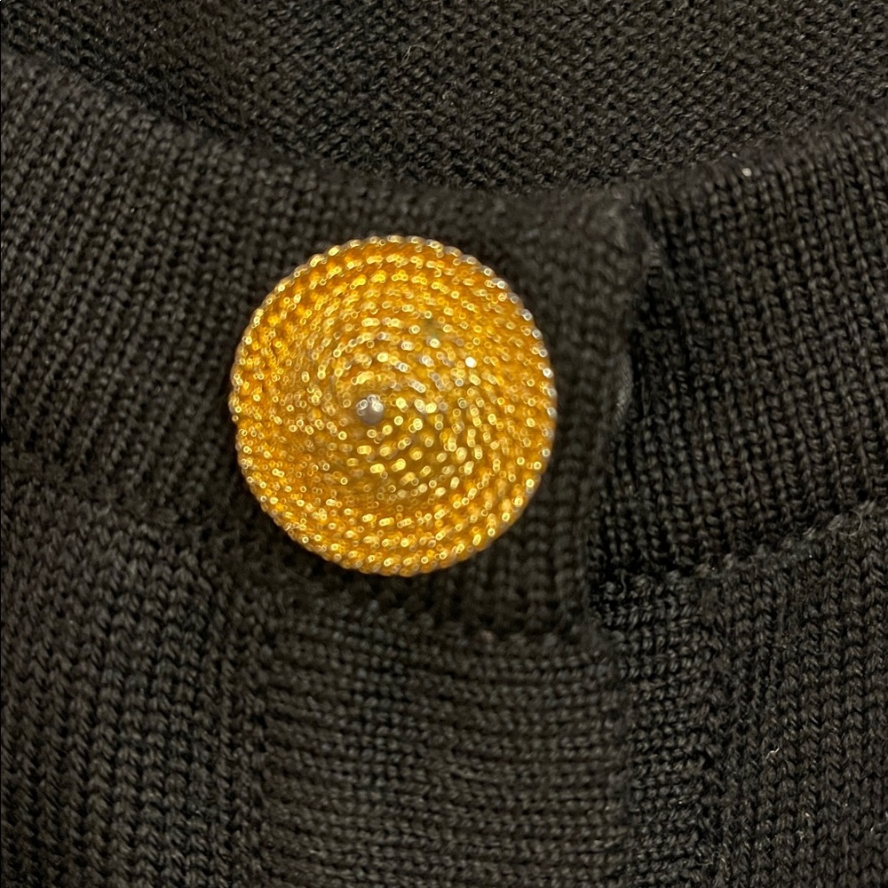 LANGE 36 Navy Wool Cashmere Cardigan Dress Gold Buttons Old Money Minimalist - Picture 7 of 10